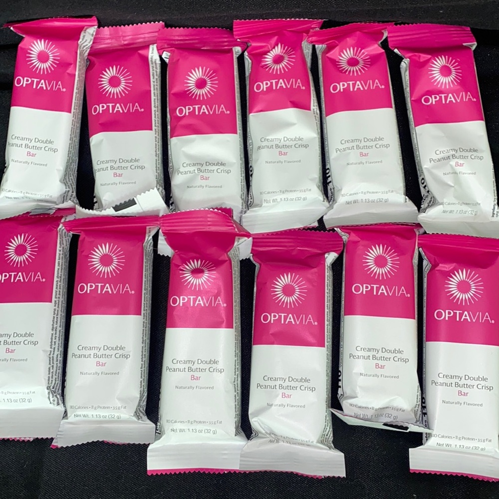 12 OPTAVIA Creamy Double Peanut Butter Crisp Bars